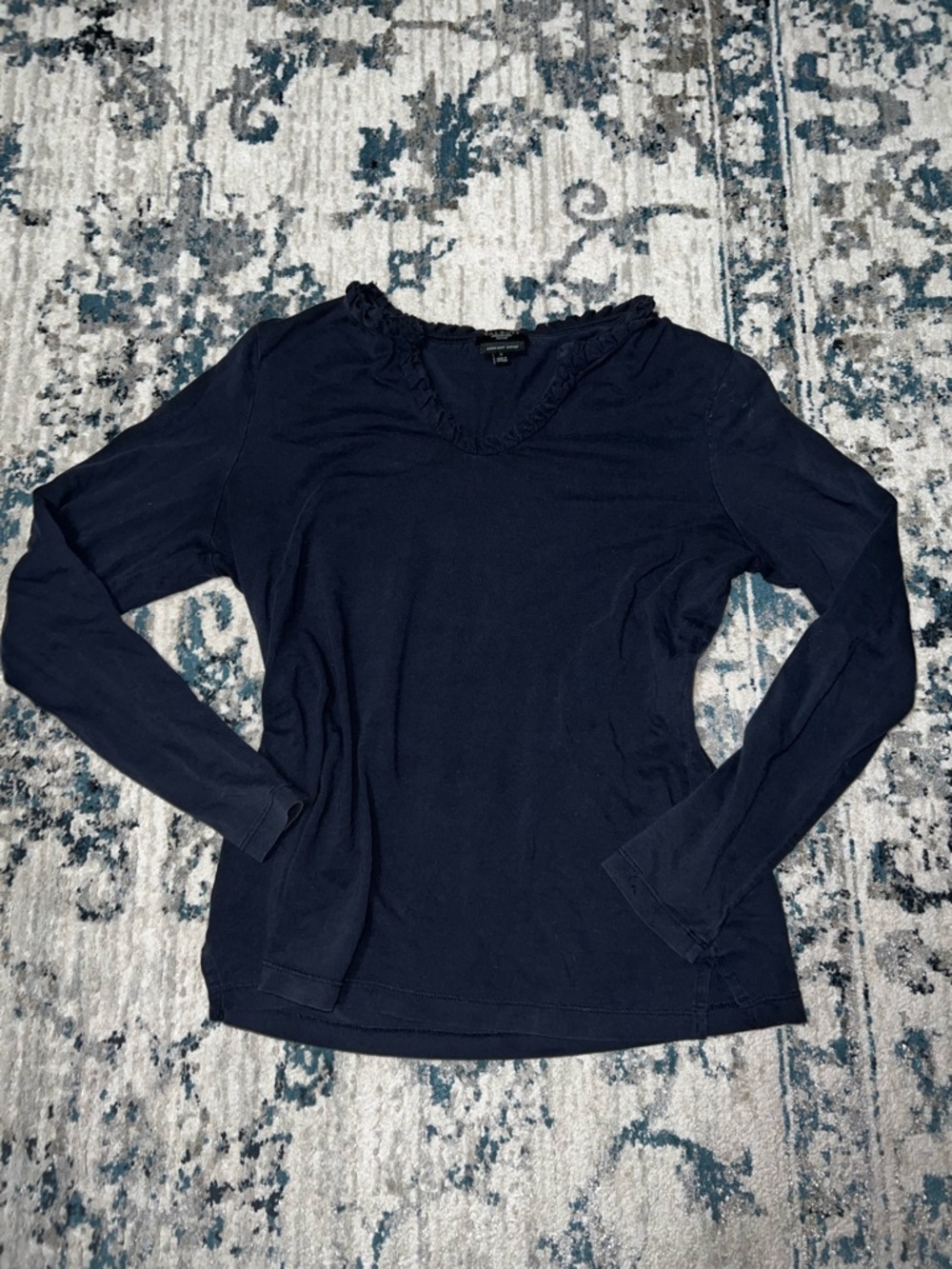 Talbots ruffled V-neck